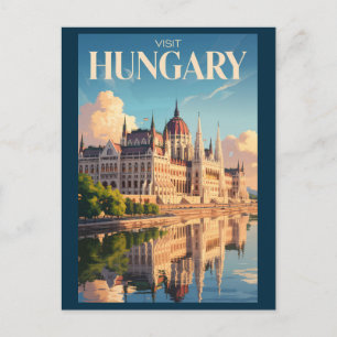 Carte Postale Illustration du Parlement de Hongrie Art de voyage