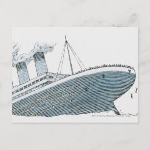 Carte Postale Illustration du passager tombant du Titanic