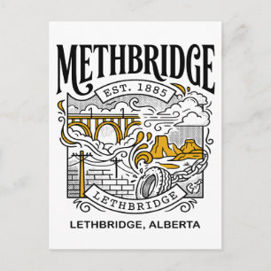 Carte Postale Illustration du pont surélevé de Lethbridge en Alb