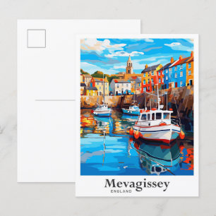 Carte Postale Illustration du portrait de voyage de Mevagissey A