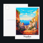 Carte Postale Illustration du portrait Vintage voyage de Naples<br><div class="desc">Naples Italie Vintage voyage Art Peinture de portrait Illustration</div>
