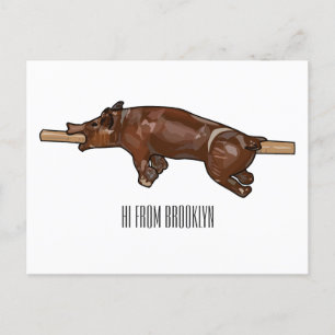 Carte Postale Illustration du rôti de porc / rôti de porc