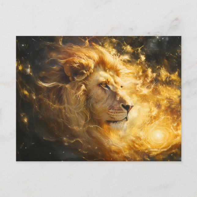 Carte Postale Illustration du signe zodiacal Lion (Devant)