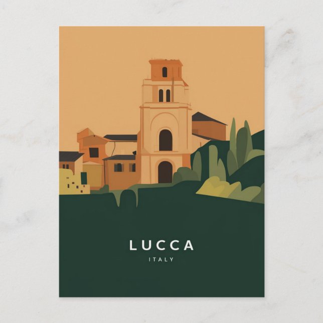Carte Postale Illustration du Styliste de Lucca Italie (Devant)