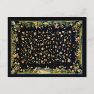 Carte Postale Illustration du tapis de table floral antique