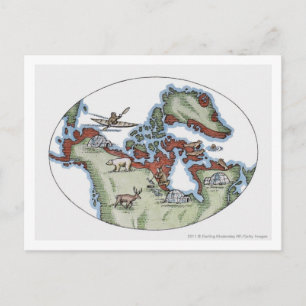 Carte Postale Illustration du territoire inuit