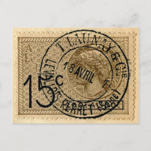 Carte postale - Illustration du timbre-poste franç