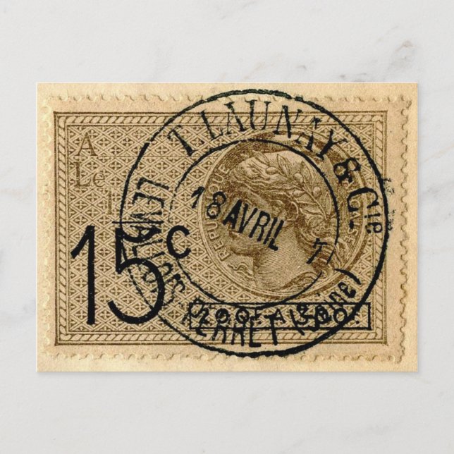 Carte postale - Illustration du timbre-poste franç (Devant)