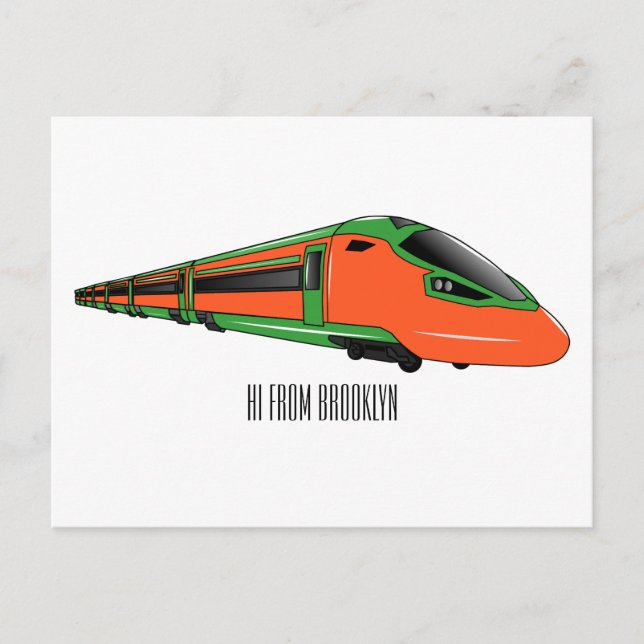 Carte Postale Illustration du train à balles (Devant)