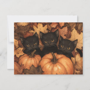 Carte Postale Illustration du trio Kitten noir