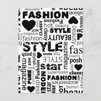 Carte Postale Illustration du vecteur de collage de mots de mode
