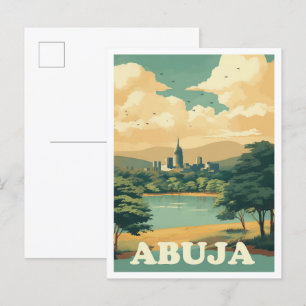 Carte Postale Illustration du Vintage voyage artistique Abuja Ni