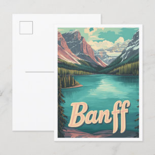 Carte Postale Illustration du Vintage voyage artistique de Banff
