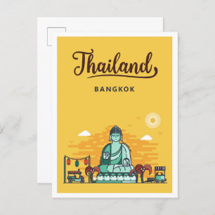 Carte Postale Illustration du Vintage voyage artistique de Bangk