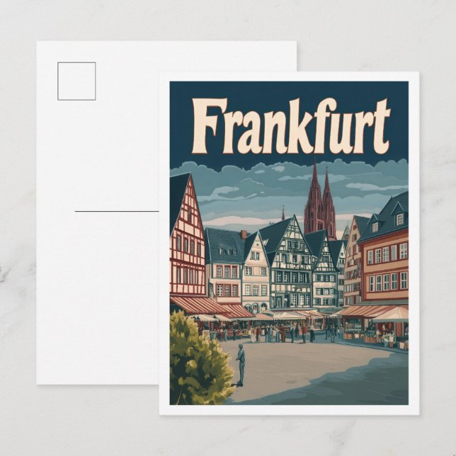 Carte Postale Illustration du Vintage voyage artistique de Franc (Devant / Derrière)