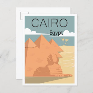 Carte Postale Illustration du Vintage voyage artistique du Caire