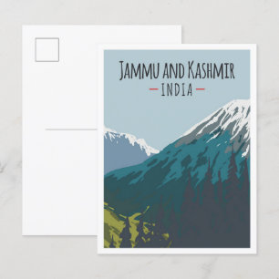 Carte Postale Illustration du Vintage voyage artistique du Jammu