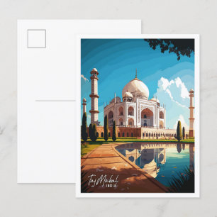 Carte Postale Illustration du Vintage voyage artistique indien T