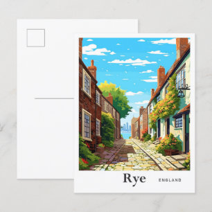 Carte Postale Illustration du Vintage voyage artistique Rye Engl