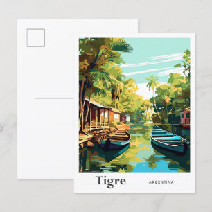 Carte Postale Illustration du Vintage voyage artistique Tigre Ar