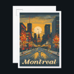 Carte Postale Illustration du Vintage voyage d'art de Montréal C<br><div class="desc">Illustration du lieu de voyage Art Vintage de Montréal Canada</div>