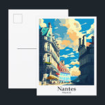 Carte Postale Illustration du Vintage voyage d'art de Nantes Fra<br><div class="desc">Illustration de la peinture Vintage voyage d'art de Nantes</div>