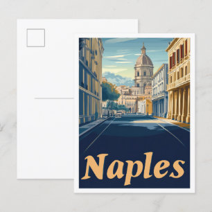 Carte Postale Illustration du Vintage voyage d'art de Naples Ita