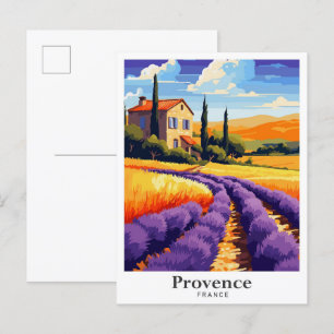 Carte Postale Illustration du Vintage voyage d'art de Provence F