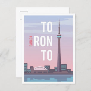 Carte Postale Illustration du Vintage voyage d'art de Toronto Ca