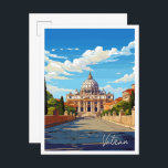 Carte Postale Illustration du Vintage voyage d'art du Vatican It<br><div class="desc">Vatican Italie Art Vintage lieu de voyage illustration</div>
