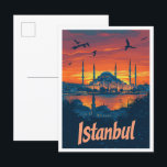 Carte Postale Illustration du Vintage voyage d'art Istanbul Turq<br><div class="desc">Istanbul Turquie Art Vintage illustration du lieu de voyage</div>