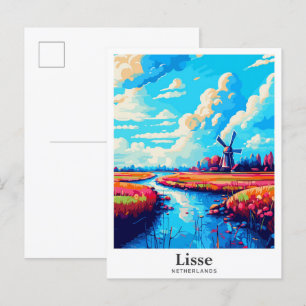 Carte Postale Illustration du Vintage voyage d'art Lisse Pays-Ba