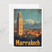 Illustration du Vintage voyage d'art Marrakech Mar