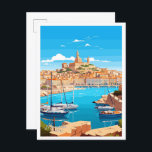 Carte Postale Illustration du Vintage voyage d'art Marseille Fra<br><div class="desc">Marseille France Art Vintage lieu de voyage illustration</div>