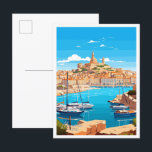 Carte Postale Illustration du Vintage voyage d'art Marseille Fra<br><div class="desc">Marseille France Art Vintage lieu de voyage illustration</div>