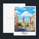 Carte Postale Illustration du Vintage voyage d'art Nîmes France<br><div class="desc">Nîmes France Vintage voyage d'art Peinture de portrait Illustration</div>