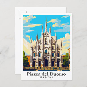 Carte Postale Illustration du Vintage voyage d'art Piazza del Du