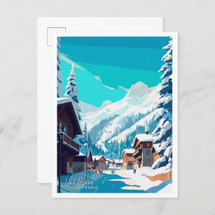 Carte Postale Illustration du Vintage voyage d'art Val Disere Fr