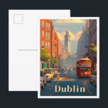 Carte Postale Illustration du Vintage voyage de Dublin Irlande<br><div class="desc">Illustration du lieu de voyage Art Vintage de Dublin Irlande</div>