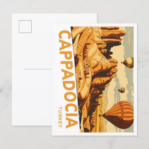 Carte Postale Illustration du Vintage voyage de la Cappadoce Tur