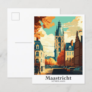 Carte Postale Illustration du Vintage voyage de Maastricht Pays-