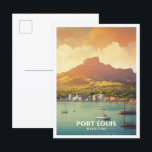 Carte Postale Illustration du Vintage voyage de Port Louis Mauri<br><div class="desc">Port Louis Maurice Art Vintage illustration du lieu de voyage</div>