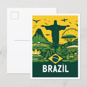 Carte Postale Illustration du Vintage voyage de Rio de Janeiro B