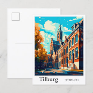 Carte Postale Illustration du Vintage voyage de Tilburg Pays-Bas