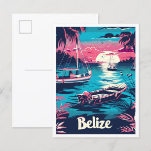 Carte Postale Illustration du Vintage voyage du Belize
