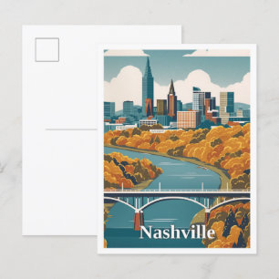 Carte Postale Illustration du Vintage voyage du Tennessee de Nas