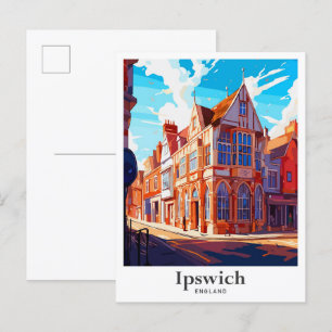 Carte Postale Illustration du Vintage voyage Ipswich England
