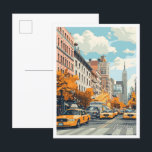 Carte Postale Illustration du Vintage voyage Yellow Taxi New Yor<br><div class="desc">Taxi jaune New York USA Art Vintage illustration de l'emplacement de voyage</div>