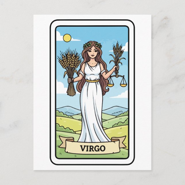 Carte Postale Illustration du virus Zodiac Style du Tarot (Devant)