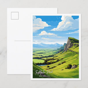 Carte Postale Illustration du voyage à Mata Peak en Nouvelle-Zél
